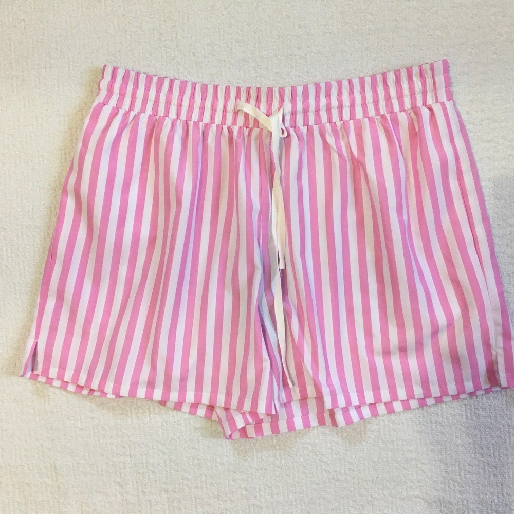 Gianni Bini Pink and White Striped Drawstring Shorts
